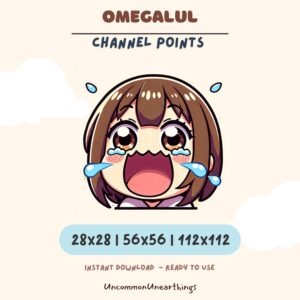 Omegalul crying anime emote character channel points 28x28 56x56 112x112 pixels instant download