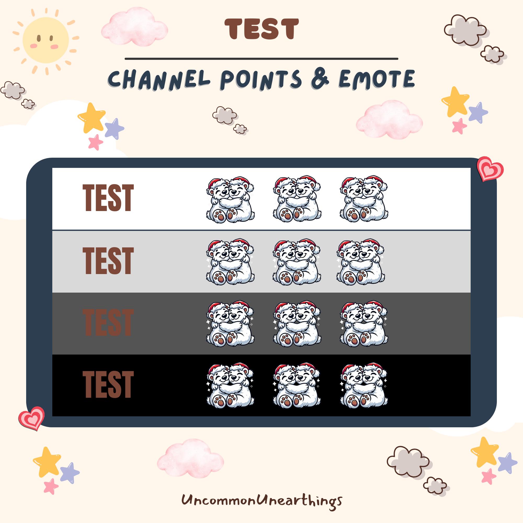 Twitch Discord emote test channel points reward teddy bear mascot 12 pack