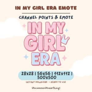 In My Girl Era pink crown emote for Twitch Discord channel points 28x28 56x56 112x112 500x500 instant download