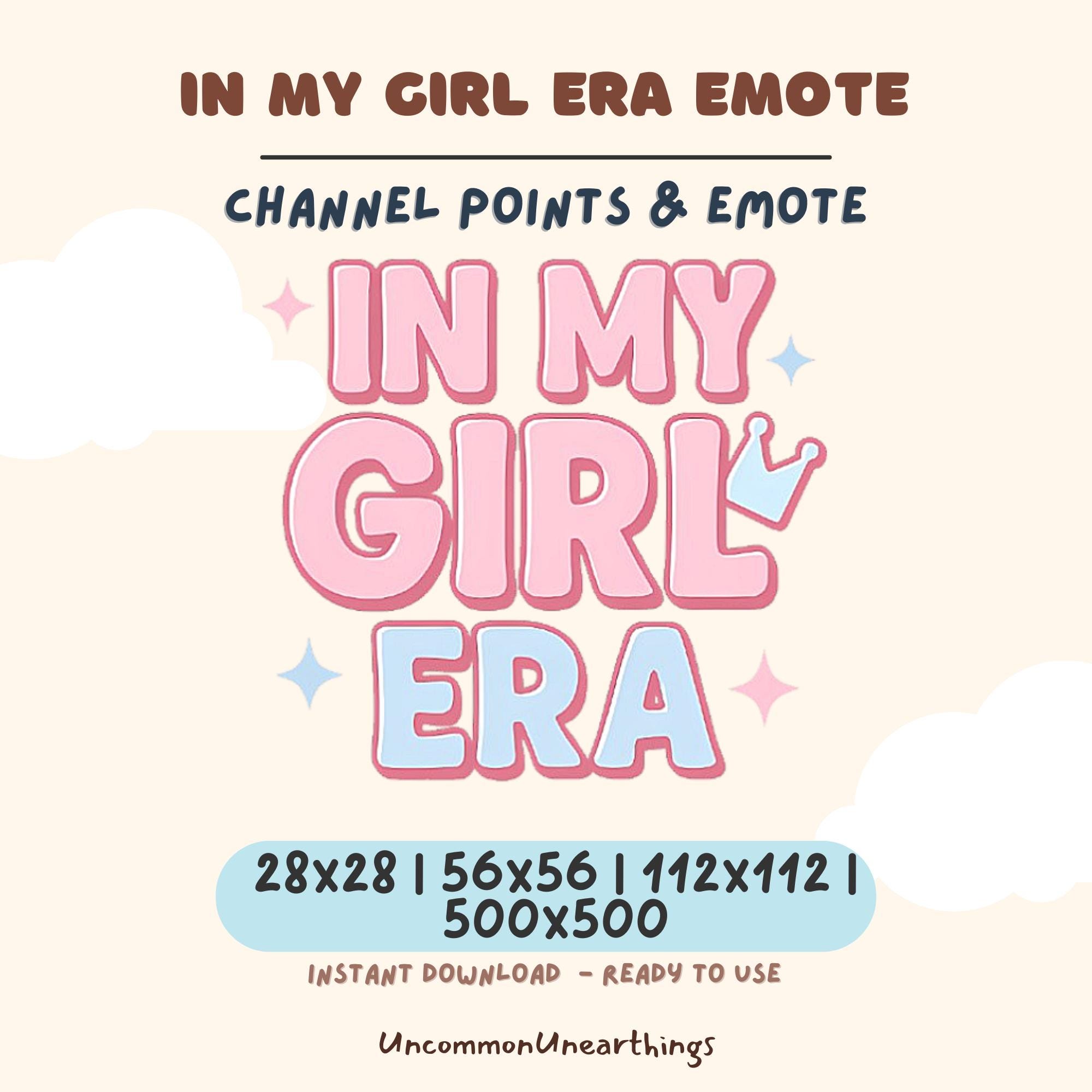 In My Girl Era pink crown emote for Twitch Discord channel points 28x28 56x56 112x112 500x500 instant download