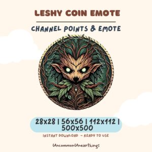 Leshy Coin Twitch Discord Emote - Fantasy Forest Spirit Character Emote for Channel Points
