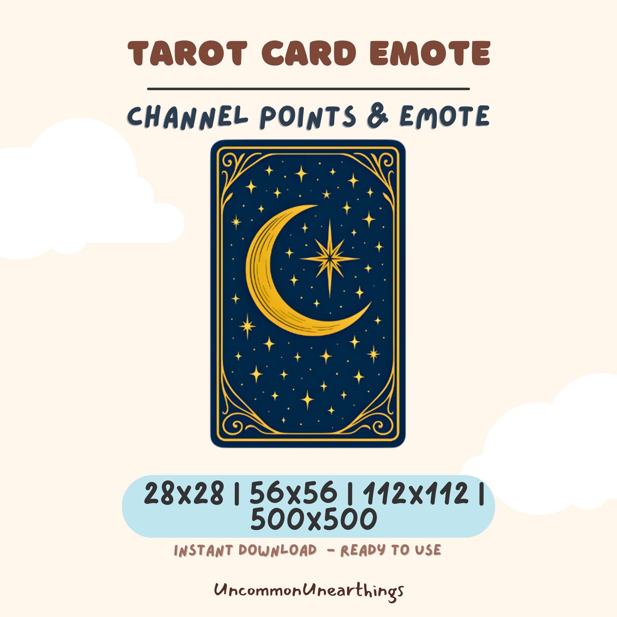Tarot card moon star emote for Twitch Discord 28x28 56x56 112x112 500x500 instant download