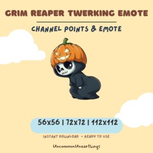 Grim Reaper Twerking Emote - Halloween Pumpkin Head Character for Twitch Discord Channels 56x56 72x72 112x112