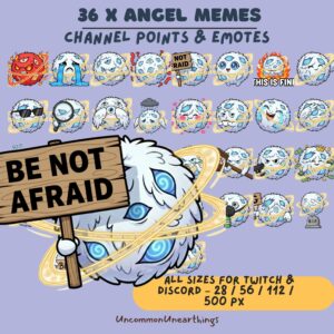36 Angel meme emotes for Twitch & Discord - channel points & emotes in multiple sizes (28-500px)