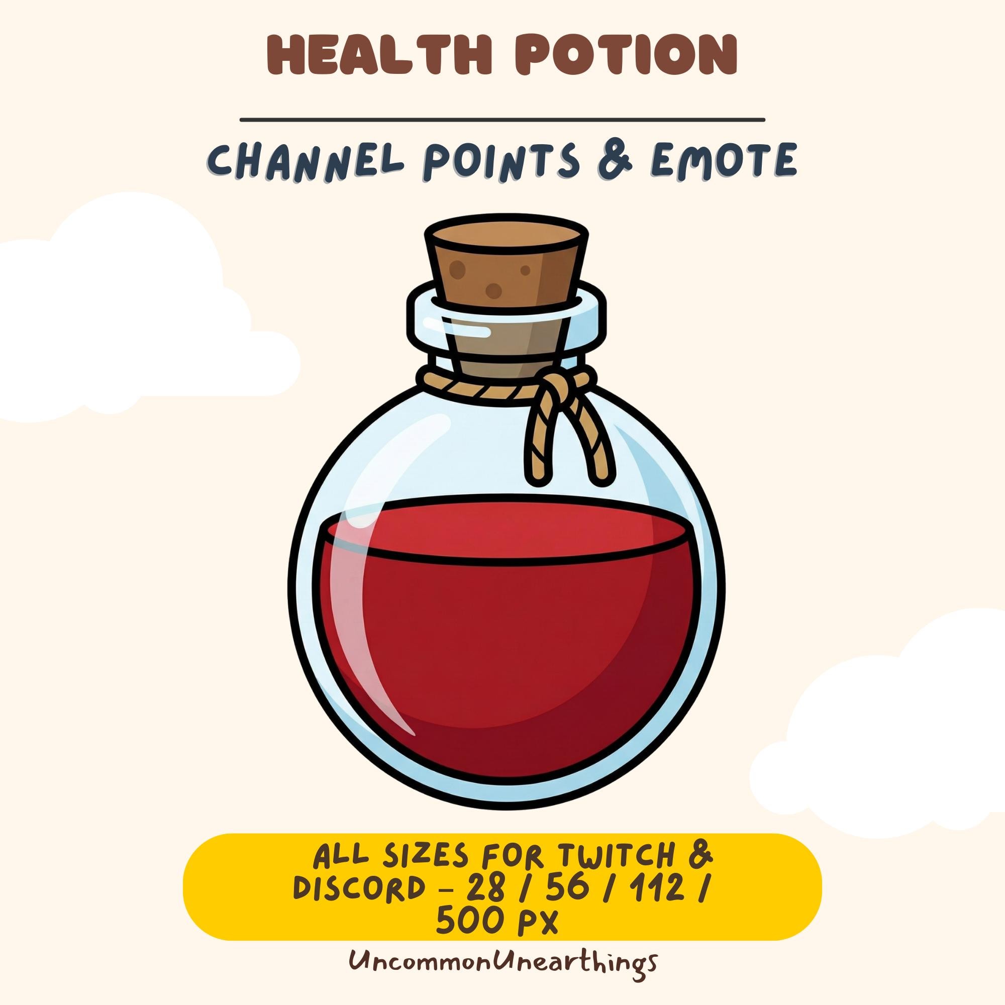Health Potion Channel Points Emote for Twitch and Discord - Red Magical Potion Bottle Icon