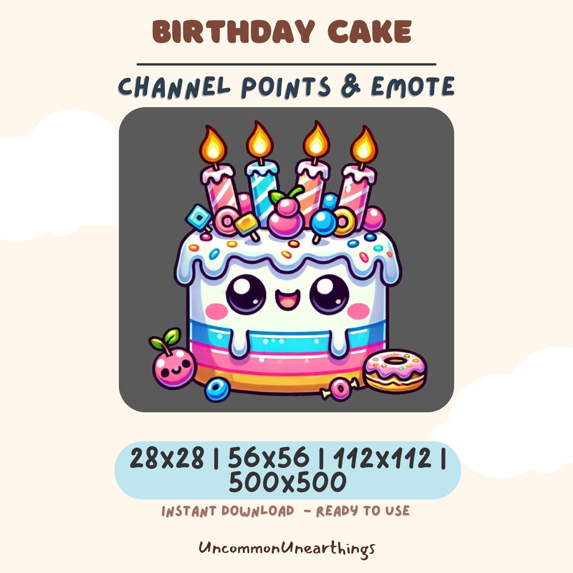 Kawaii Birthday Cake Emote for Twitch & Discord - Image 2