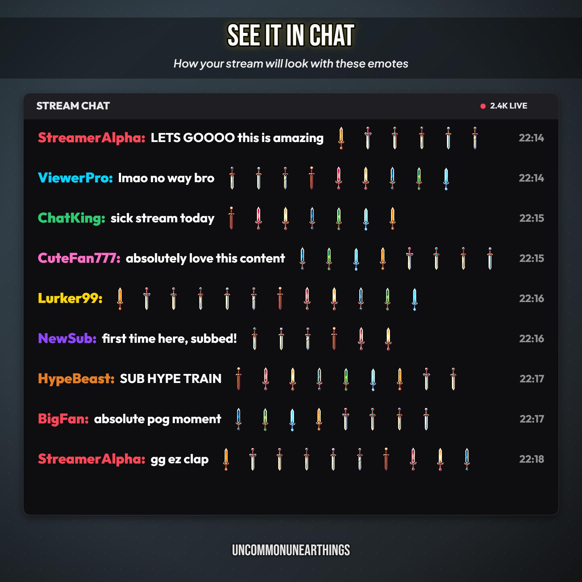 12 Sword Emotes Pack | Twitch Discord RPG Fantasy - Image 4
