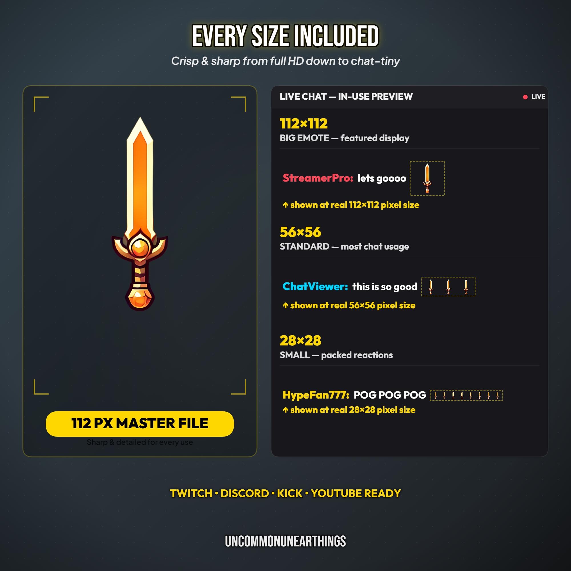 12 Sword Emotes Pack | Twitch Discord RPG Fantasy - Image 6