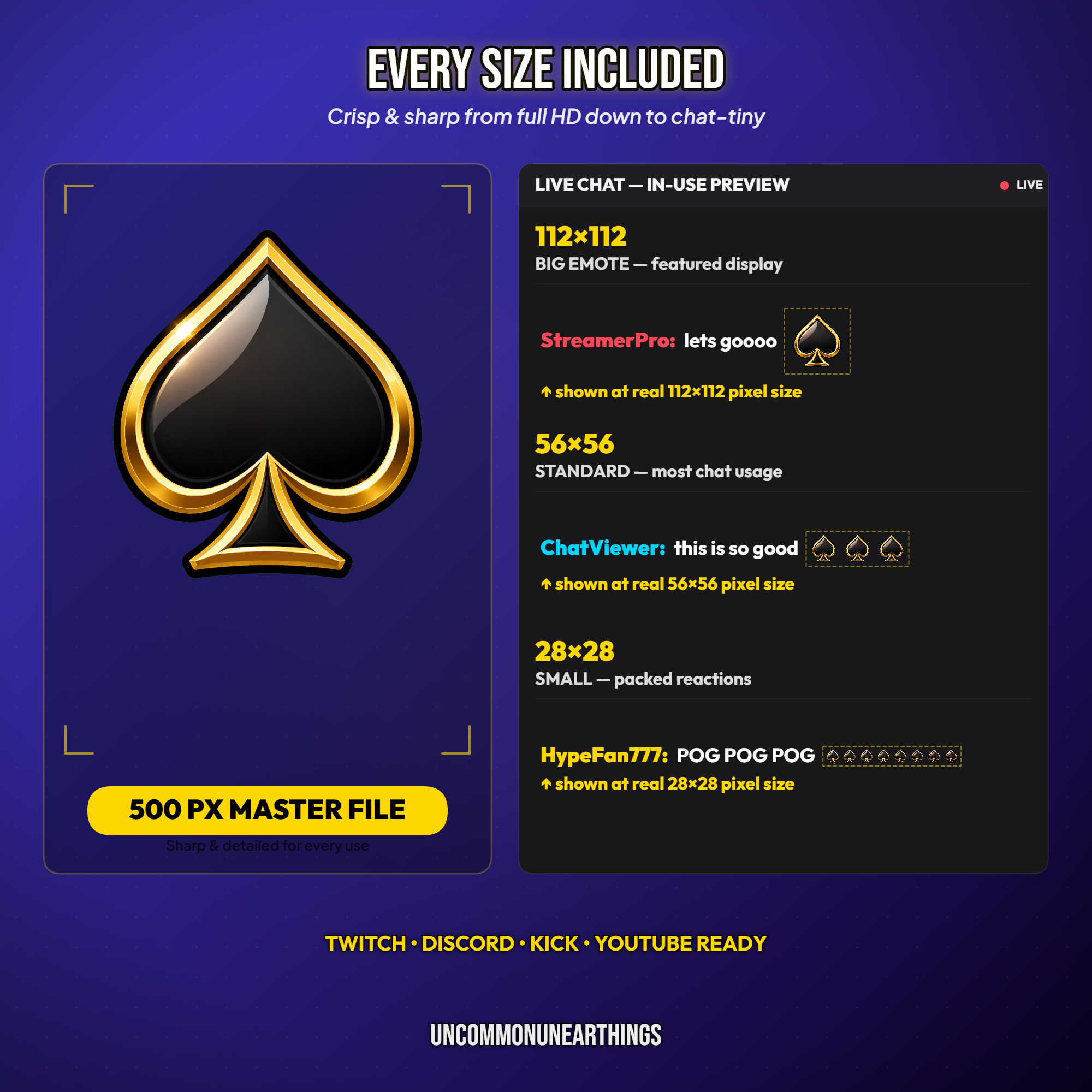 Poker Sub Badges for Twitch — 42 Luxury Gold Casino Stream Pack - Image 6