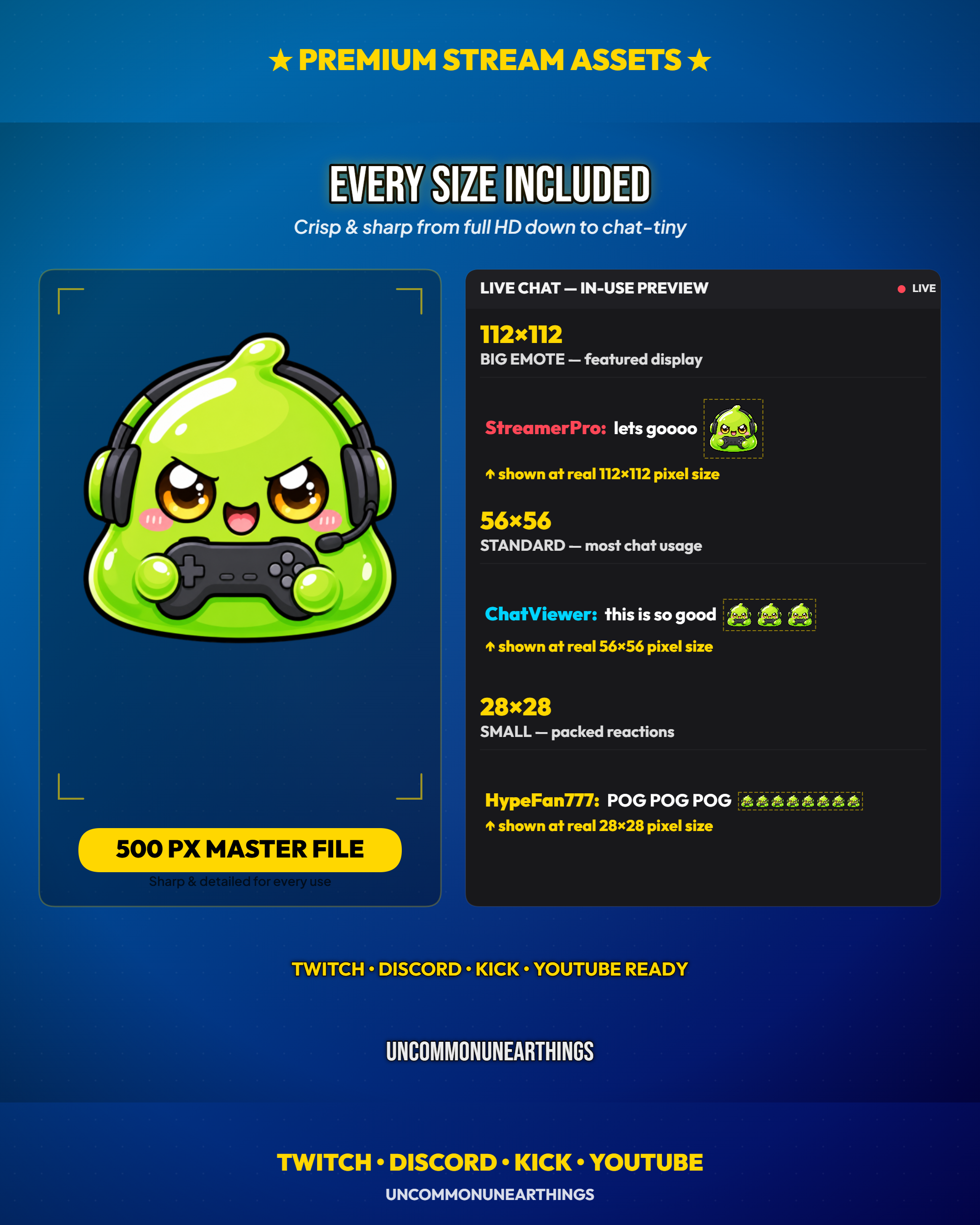 Slime Emote Pack — 48 Cute Kawaii Slime Emotes for Twitch Discord - Image 5