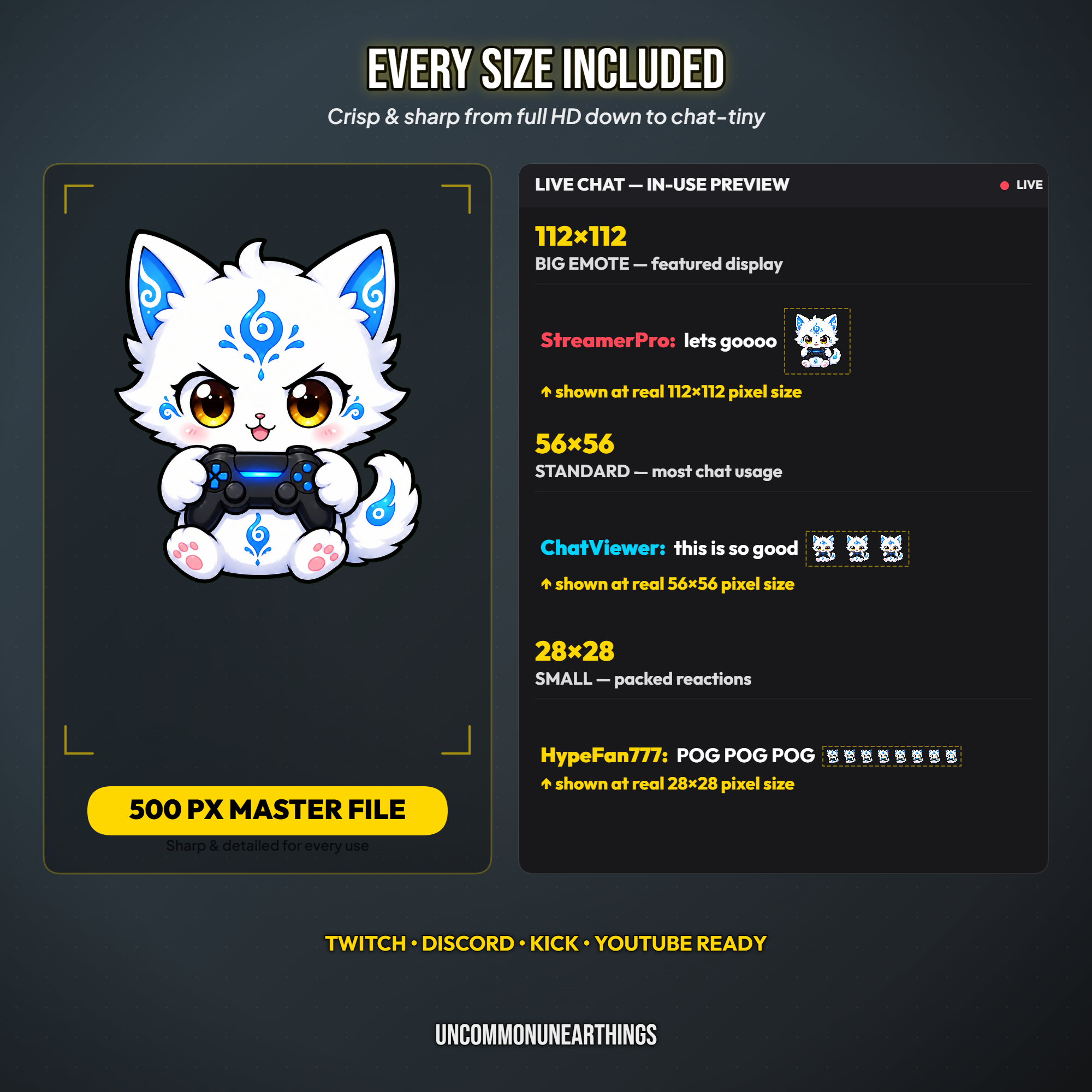 Astro Cat Emote Pack — 48 Cute Chibi Cat Emotes for Twitch Discord - Image 6