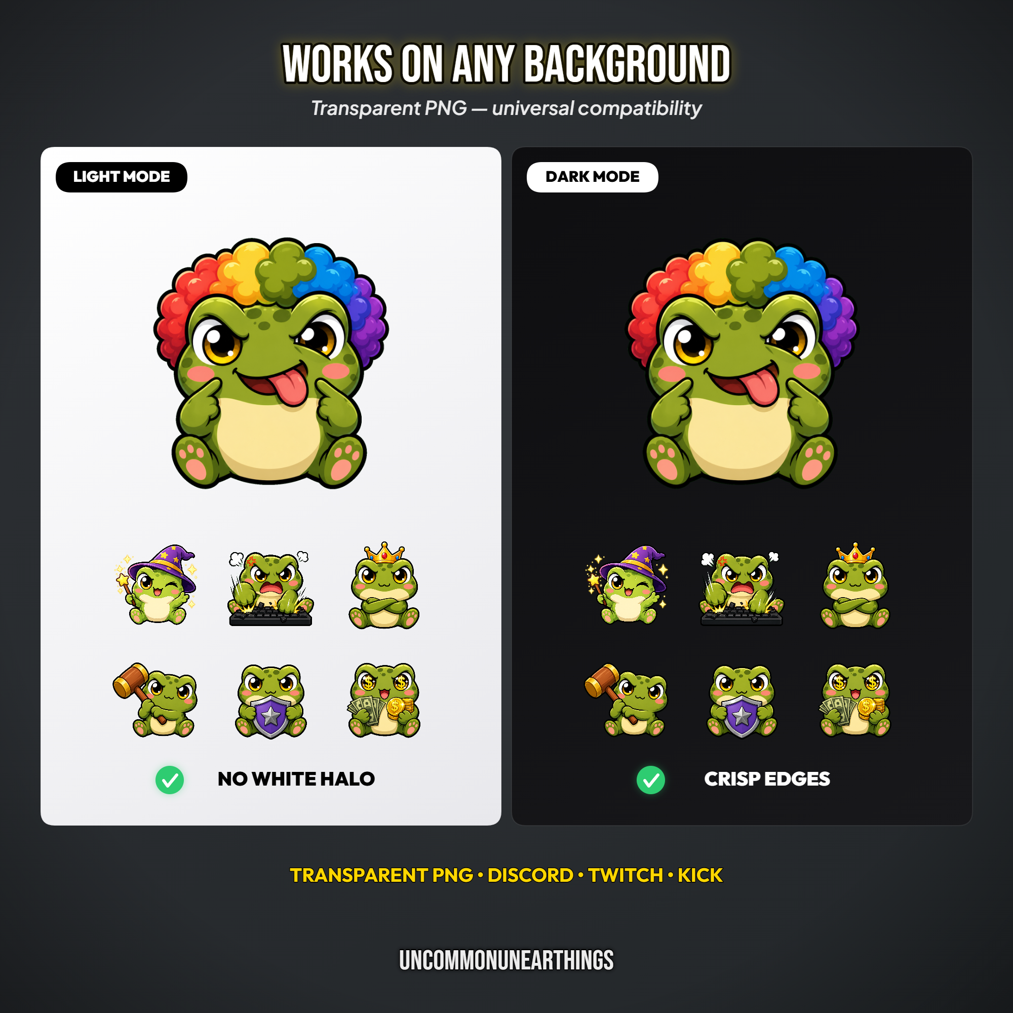 Frog Emote Pack — 48 Cute Chibi Frog Emotes for Twitch Discord - Image 8