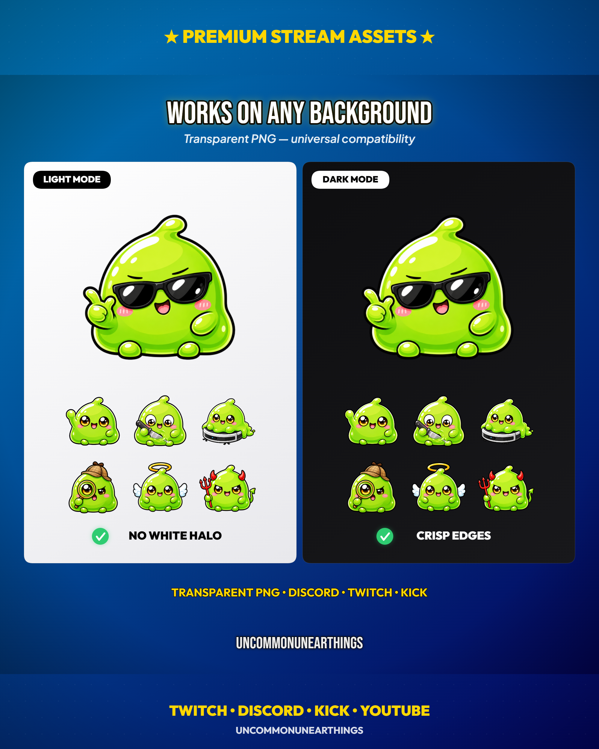 Slime Emote Pack — 48 Cute Kawaii Slime Emotes for Twitch Discord - Image 6