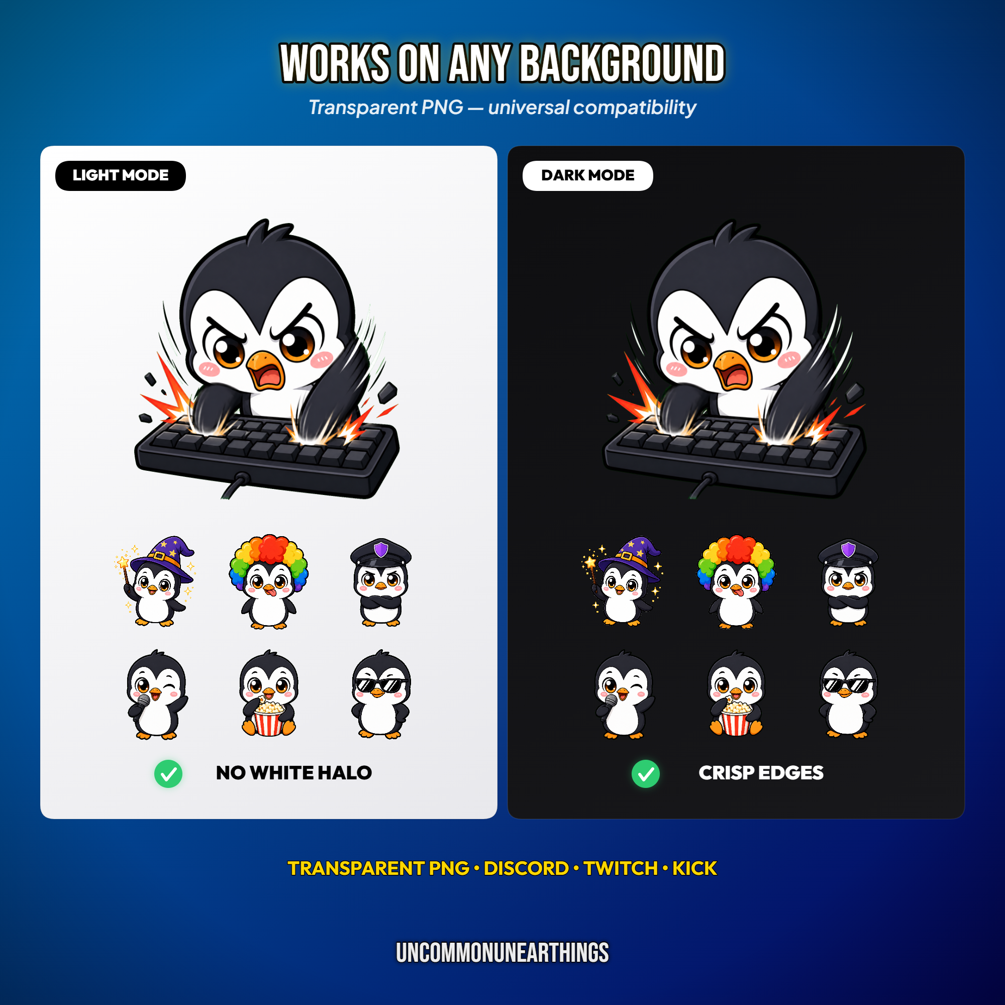 Penguin Emote Pack — 48 Cute Chibi Penguin Emotes for Twitch Discord - Image 7