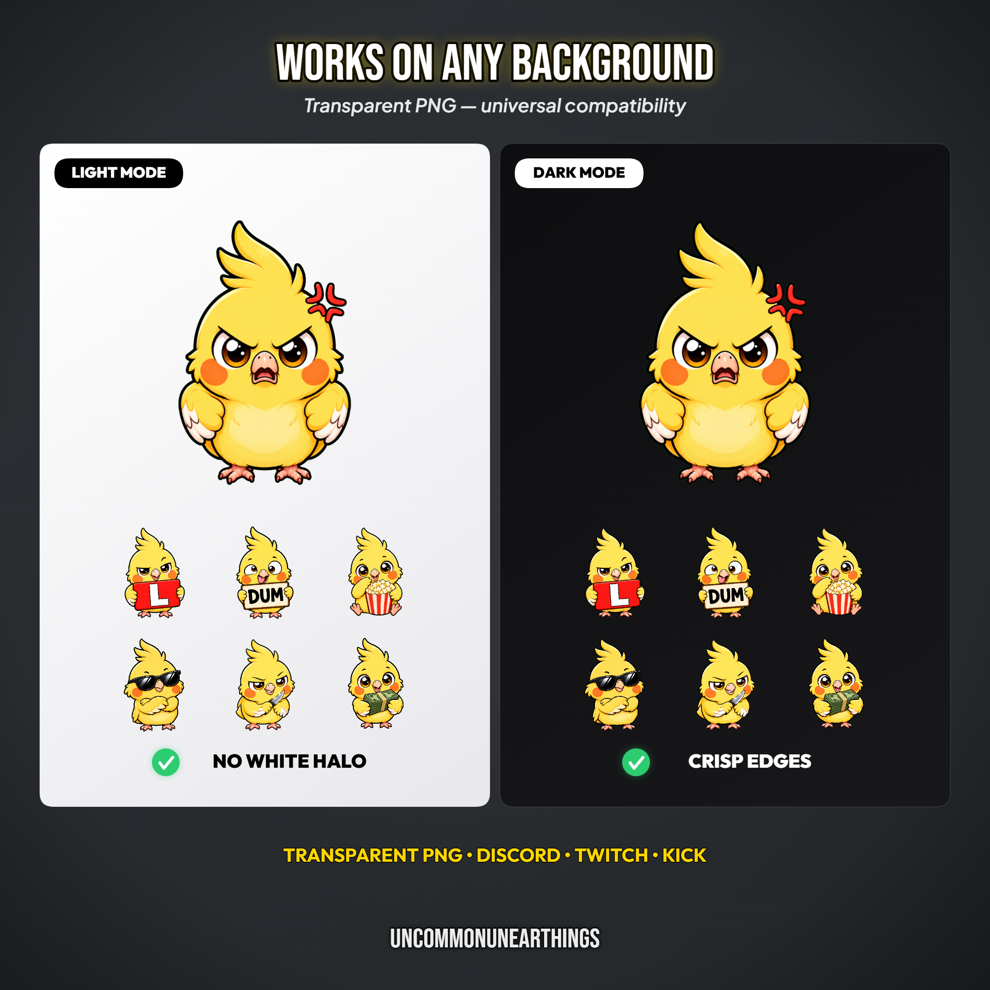 Parrot Emote Pack — 48 Cute Chibi Parrot Emotes for Twitch Discord - Image 7