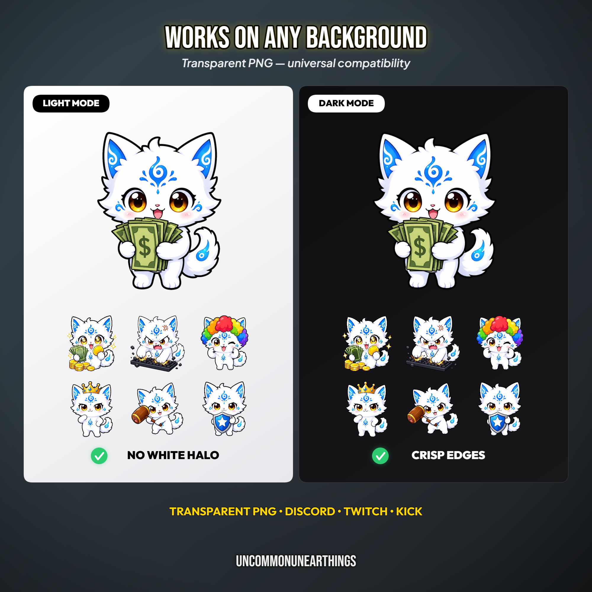Astro Cat Emote Pack — 48 Cute Chibi Cat Emotes for Twitch Discord - Image 7