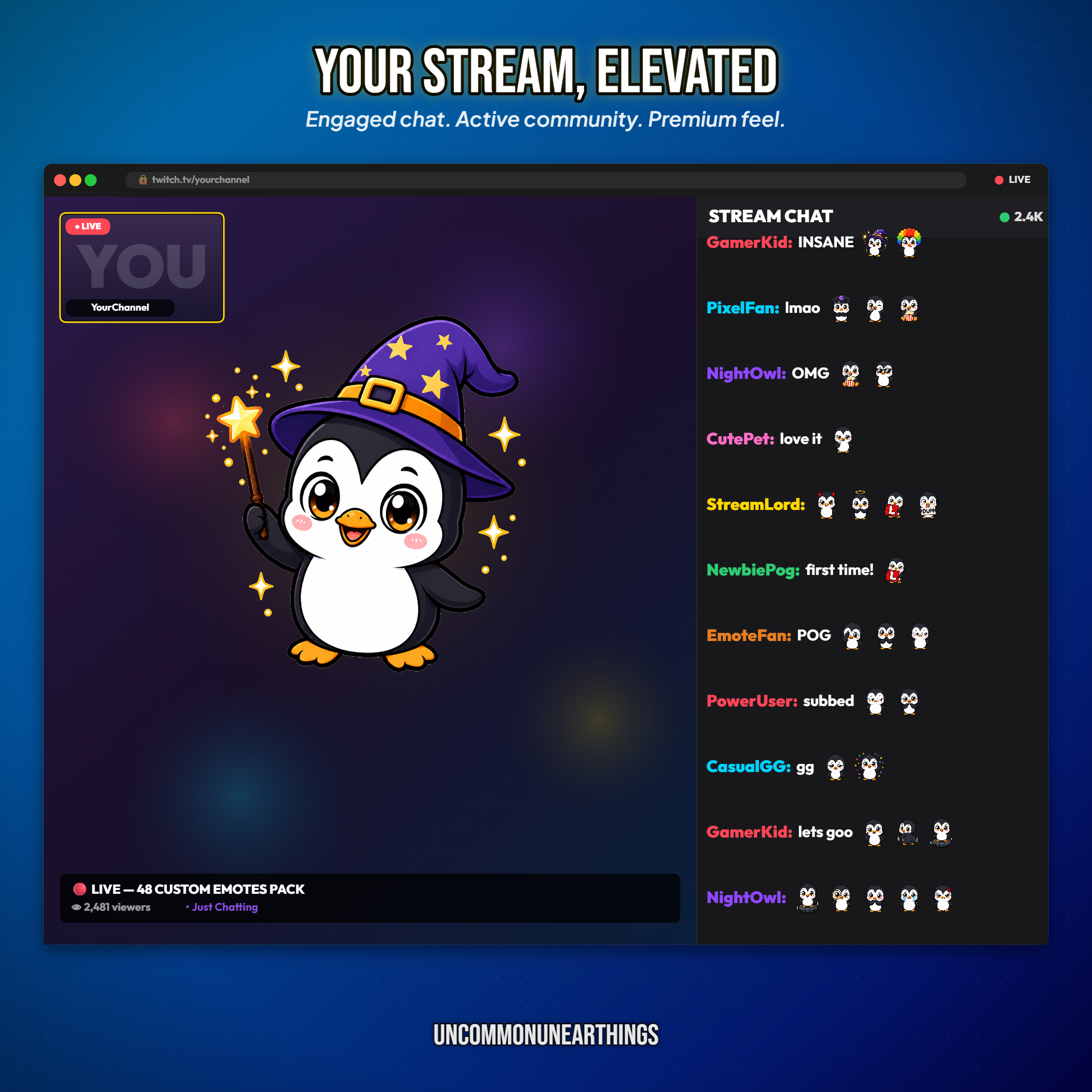 Penguin Emote Pack — 48 Cute Chibi Penguin Emotes for Twitch Discord - Image 9