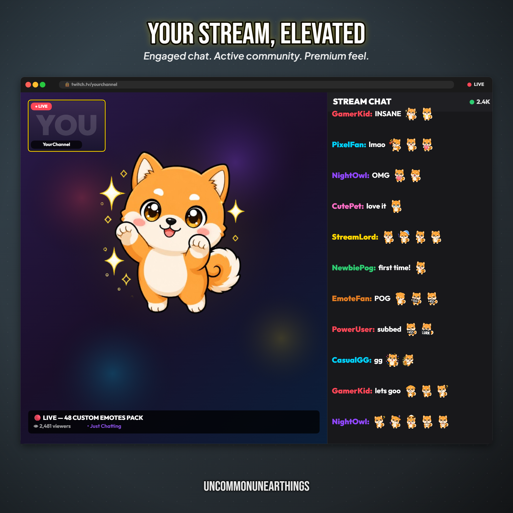 Shiba Inu Emote Pack — 48 Cute Chibi Shiba Inu Emotes for Twitch Discord - Image 9